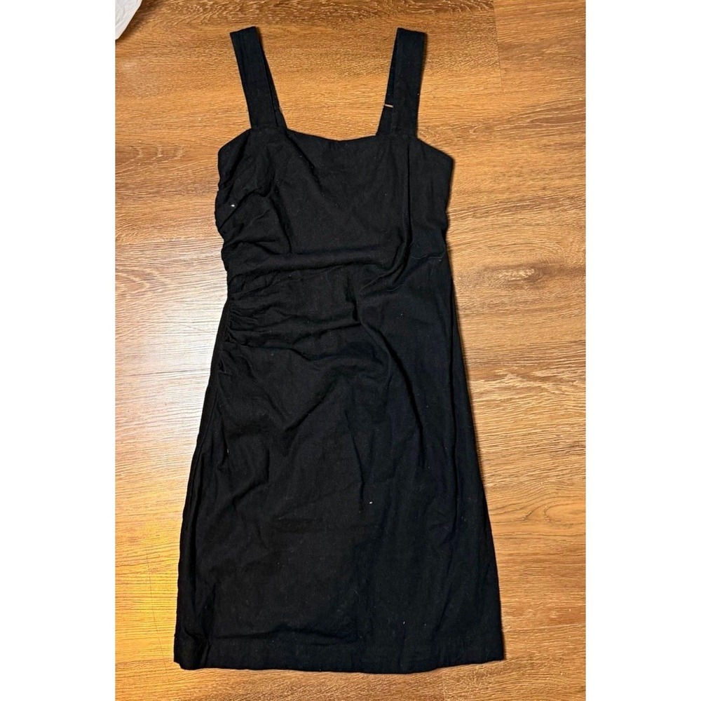 Abercrombie & Fitch Womens XS Black Square Neck Strappy Smocked Mini Dress